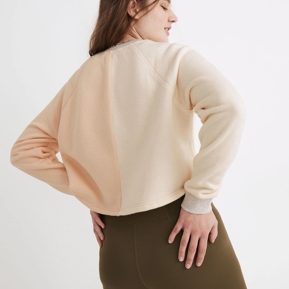MADEWELL MWL Airyterry Colorblock Crop Sweatshirt - Picture 2 of 9